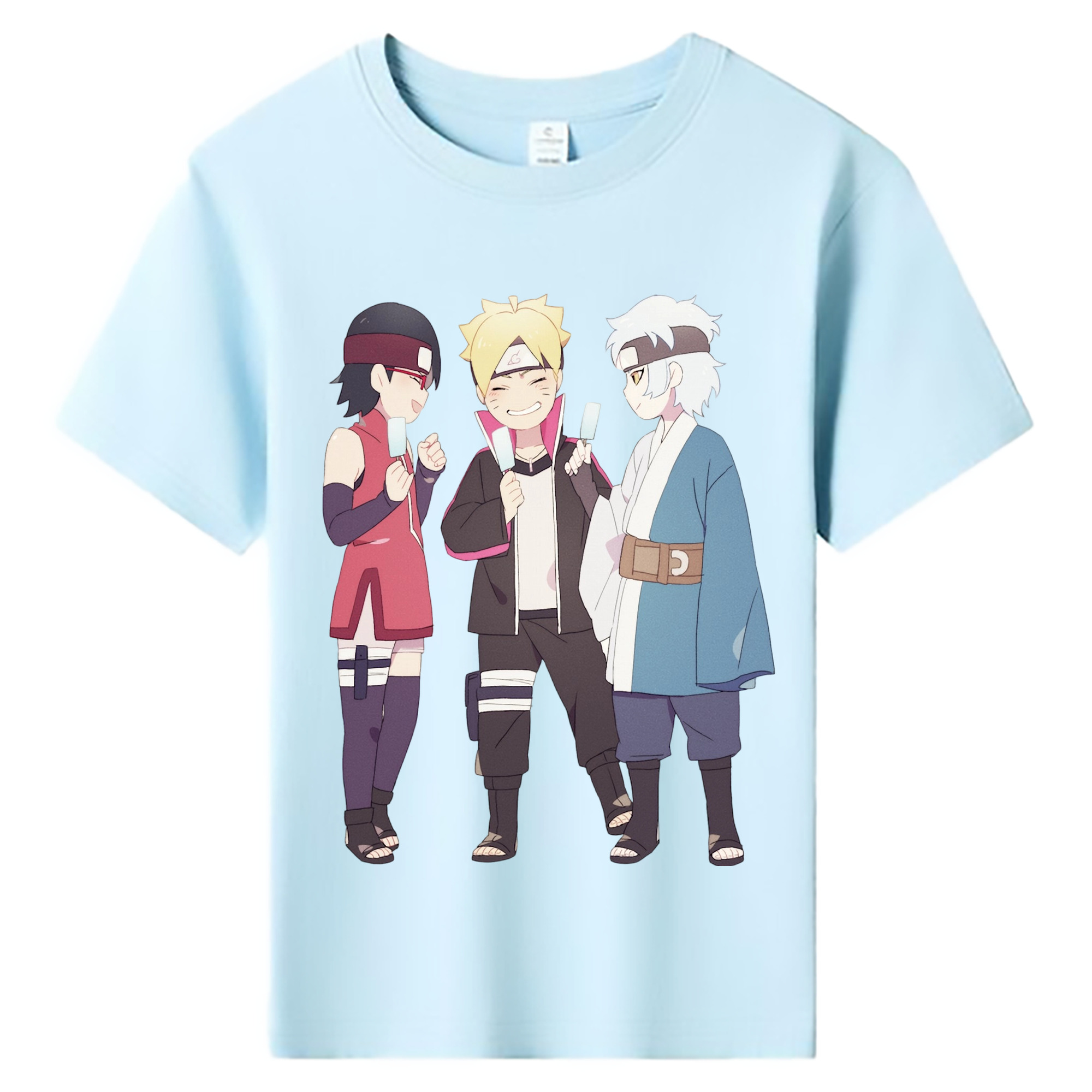 （画像用） NARUTO -ナルト- うちは サラダ Uchiha Sarada 綿100％キッズTシャツ（フロントプリント）